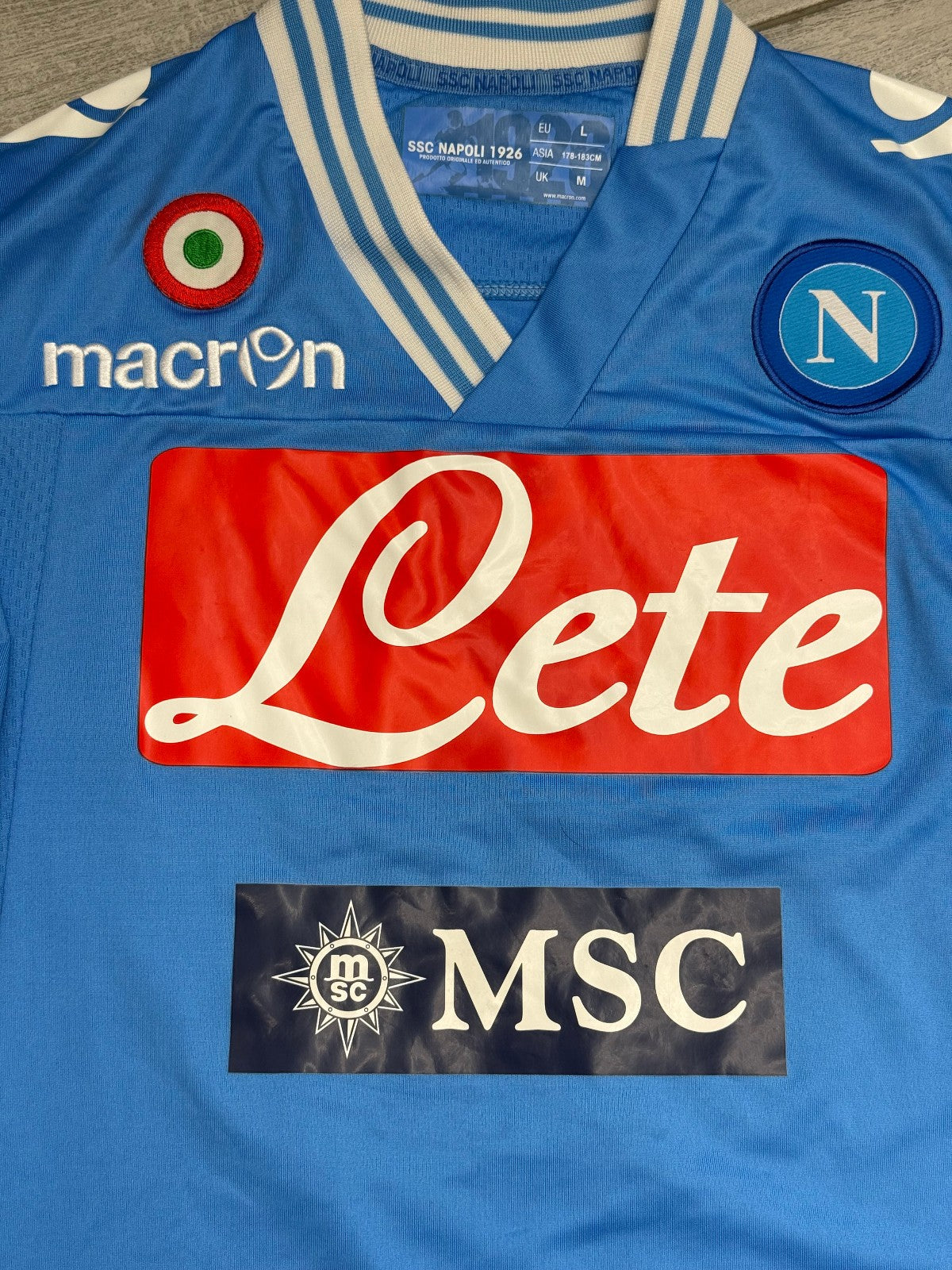 maglia calcio vintage Napoli Cavani home 2012 2013 shirt Jersey Macron L Lete