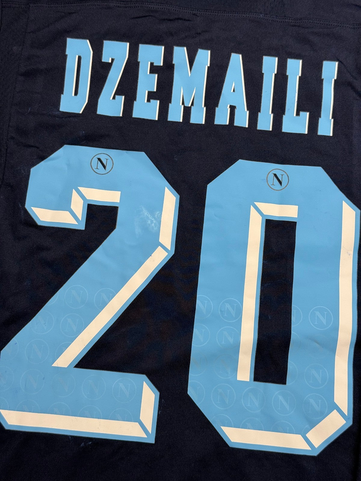 maglia calcio vintage Napoli DZEMAILI worn 2012 2013 shirt Jersey Macron L Lete