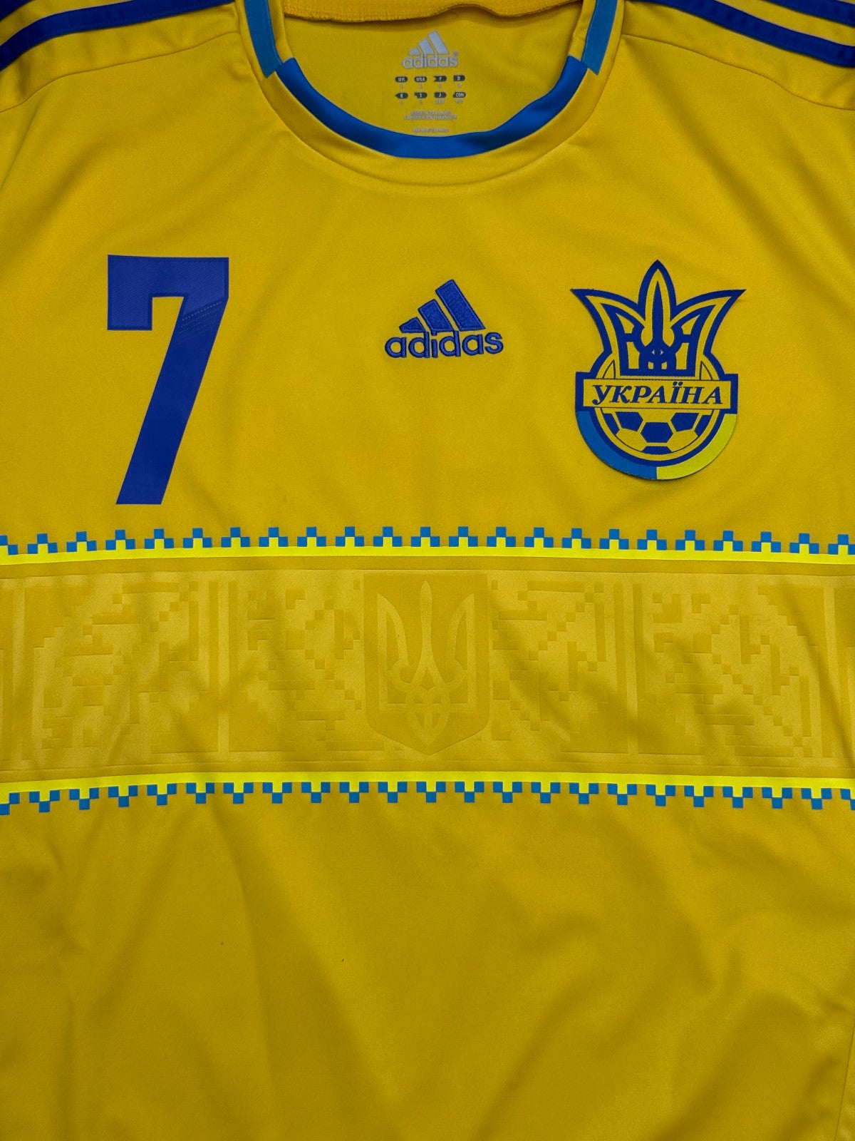 Maglia Ucraina Adidas Shevchenko 7 Vintage home Ukraine shirt EURO 2012 Taglia L