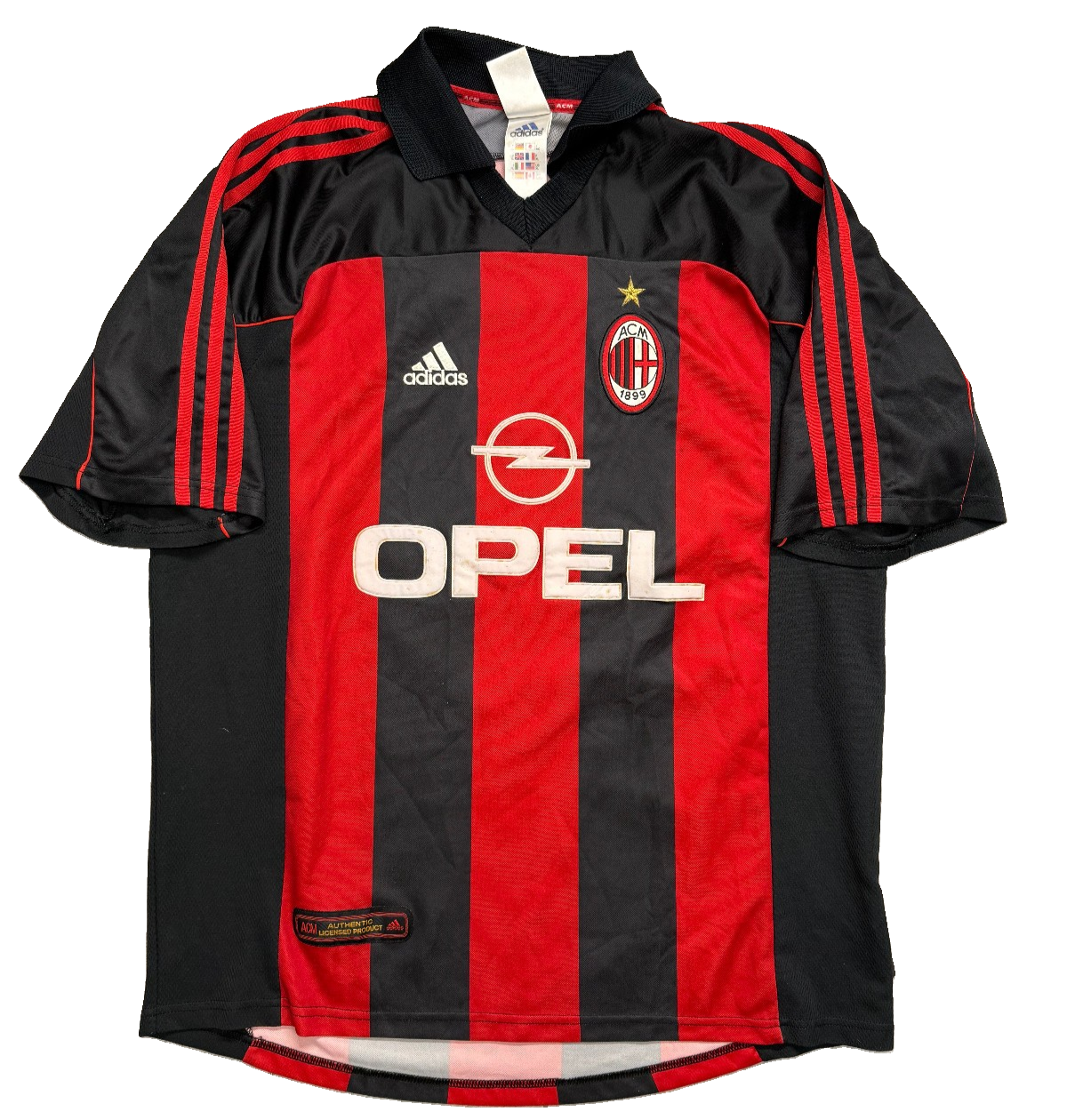 maglia calcio vintage AC Milan SHEVCHENKO Adidas 2000 2001 home OPEL Climalite