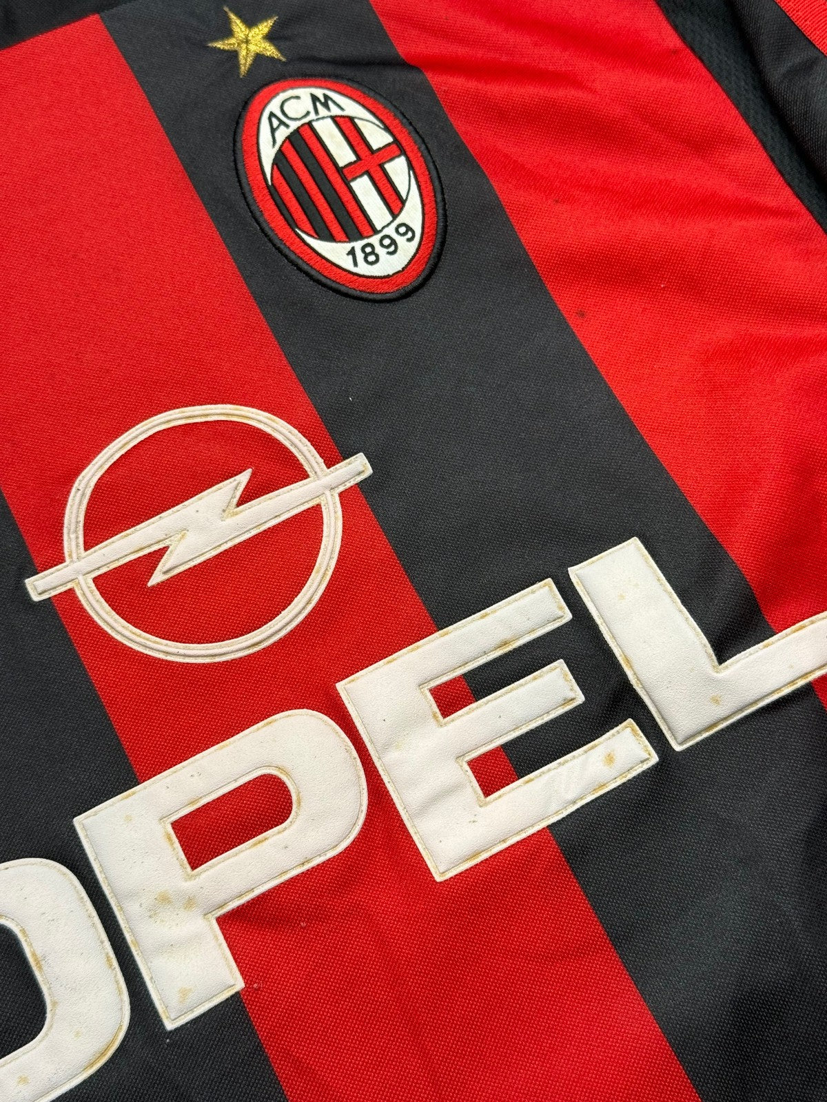 maglia calcio vintage AC Milan SHEVCHENKO Adidas 2000 2001 home OPEL Climalite