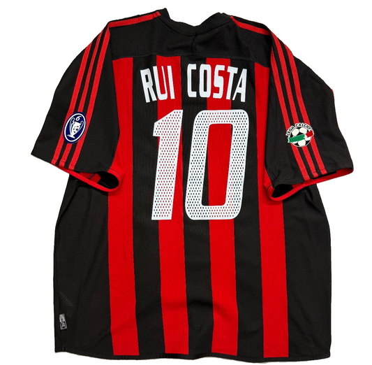 maglia calcio vintage AC Milan RUI COSTA #10 Adidas 2003 2004 MERIVA Climalite