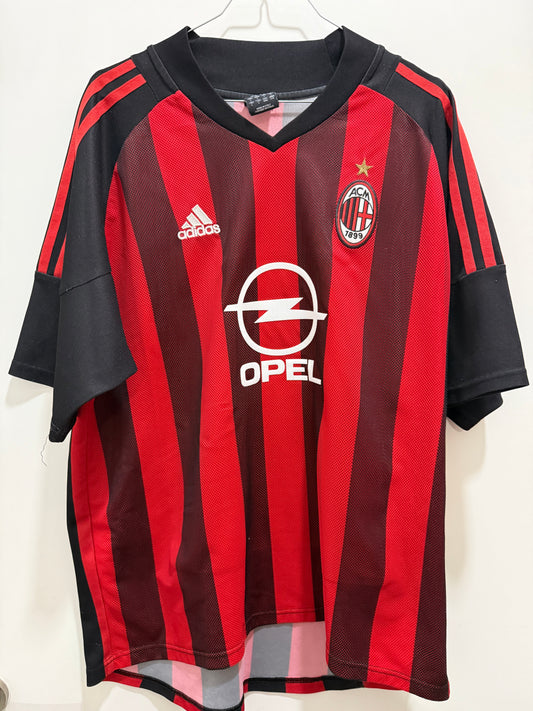 Maglia Calcio vintage AC MILAN Maldini 2002 2003 Large Opel home shirt
