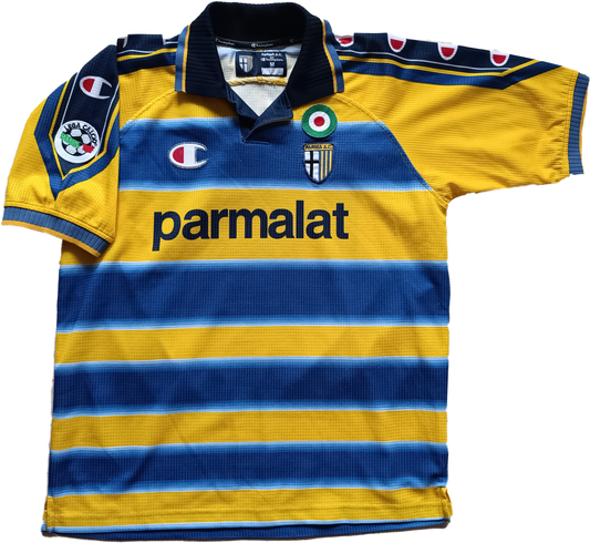 maglia calcio Parma Vintage Crespo Parmalat PUMA 1998 1999 Player M Champion