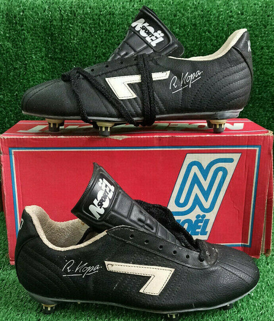 scarpe calcio vintage RAYMOND KOPA Real Madrid X90 France NOEL SIGNED boots