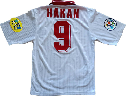 Vintage Adidas Tukey Hakan Sukur Euro 1996 ventex MAGLIA TRIKOT SHIRT