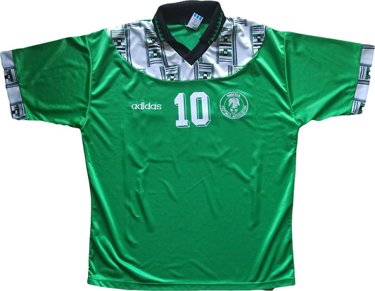 Okocha Nigeria adidas World Cup 1994 USA 94 vintage naija shirt jersey XL