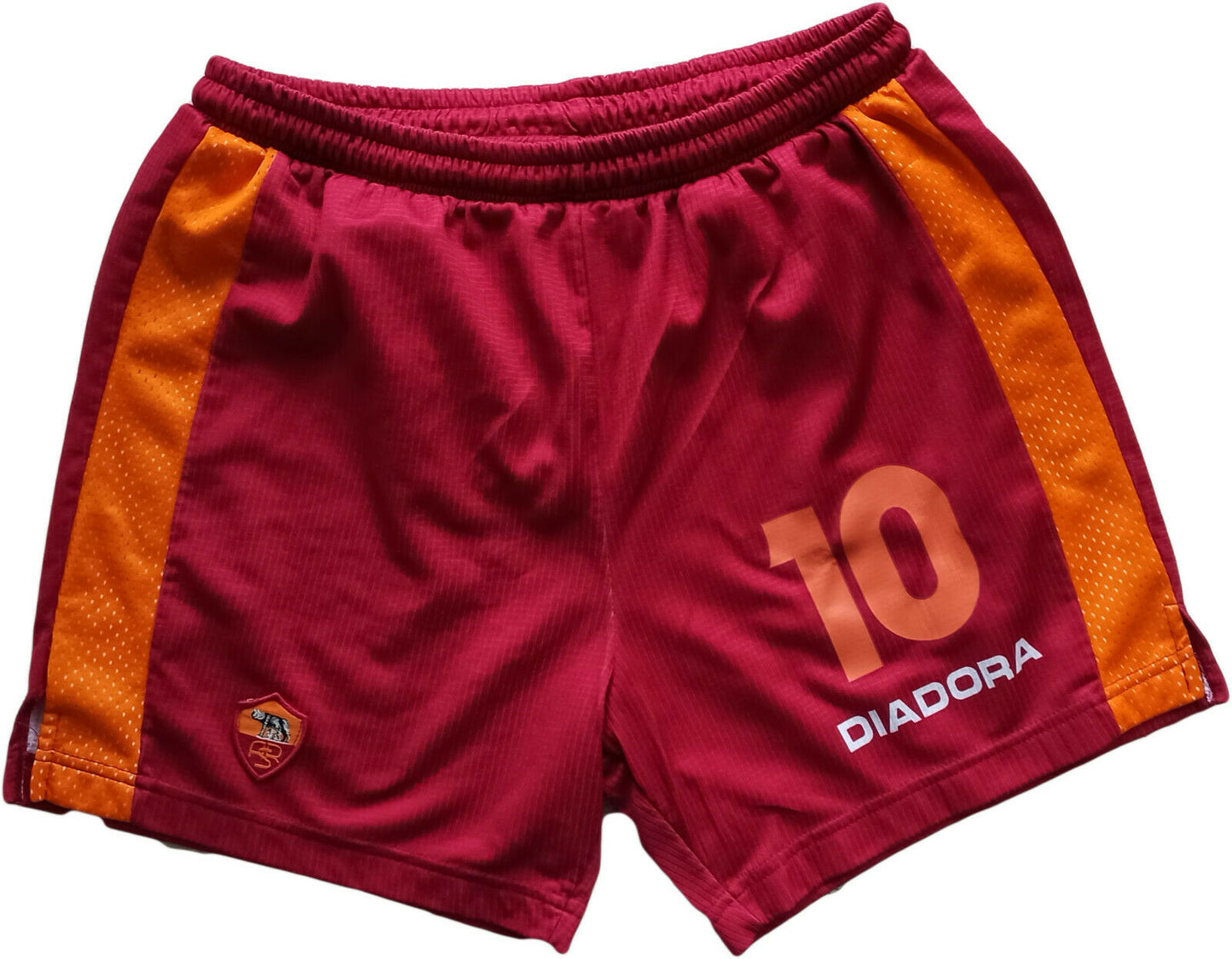 AS Roma Totti 1997-1998 Diadora Shorts PLAYER Match Worn *FELPATI* Large