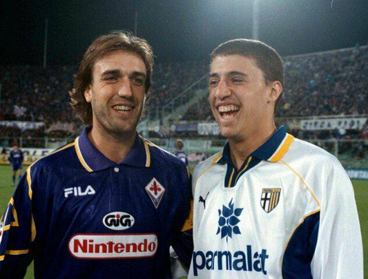 maglia calcio Parma Vintage Crespo Parmalat PUMA 1997 1998 Player issue gara