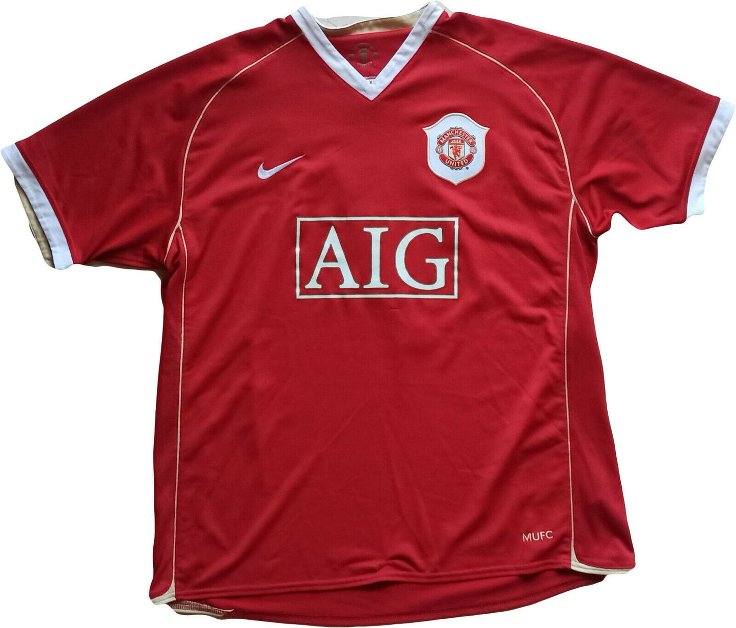 cristiano ronaldo maglia manchester united 2006 2007 aig CR7 jersey authentic XL