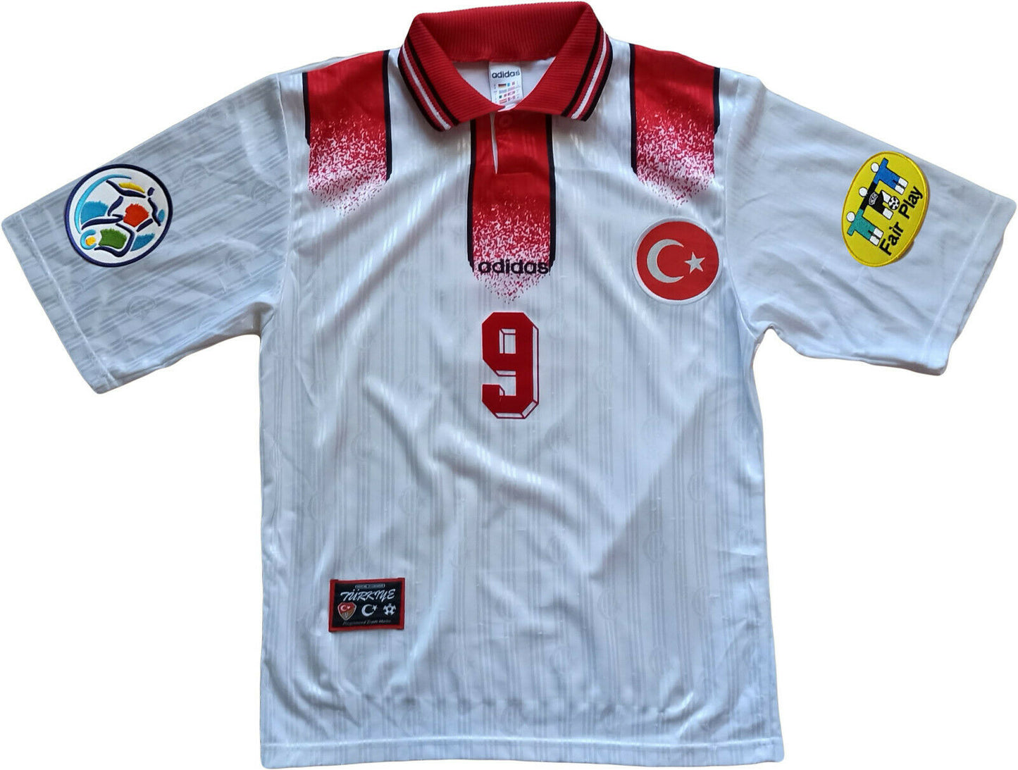 Vintage Adidas Tukey Hakan Sukur Euro 1996 ventex MAGLIA TRIKOT SHIRT