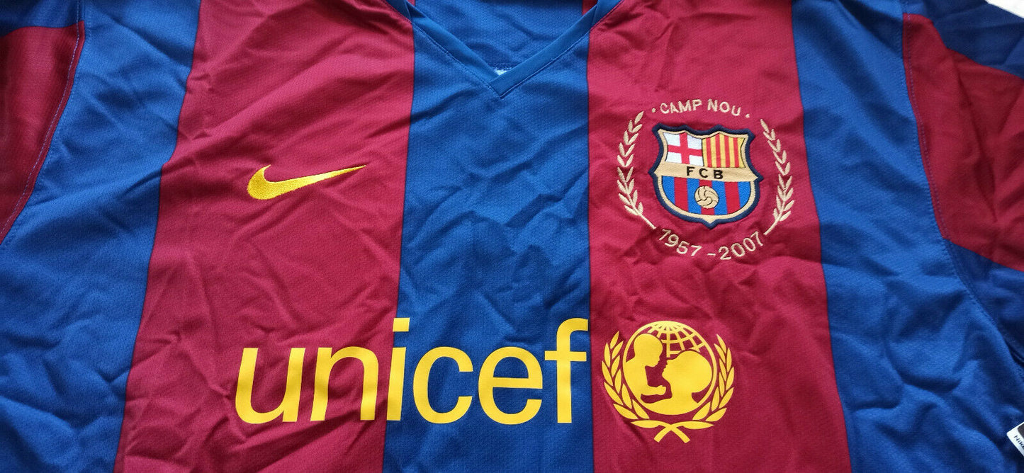 maglia calcio vintage Ronaldinho Barcellona Nike NUOVA 2007-08 M camiseta shirt