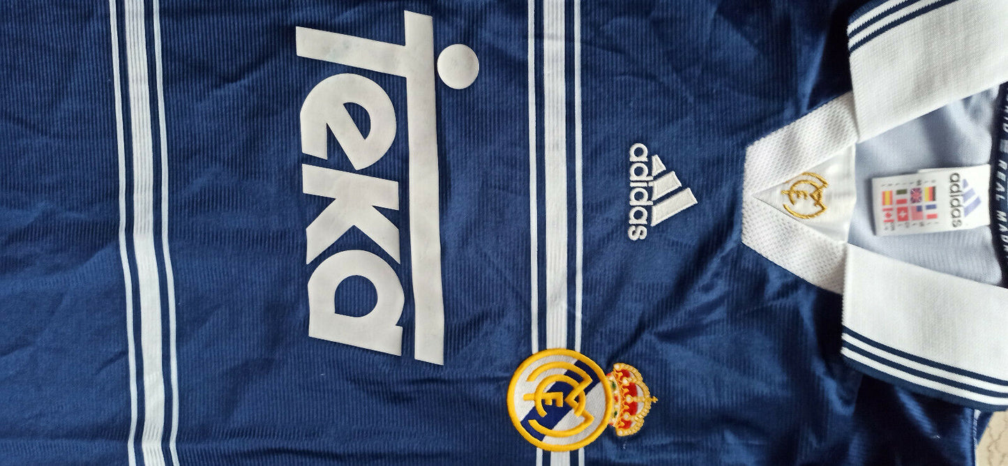 maglia Real madrid vintage SUKER 1998-99 Adidas football Teka home jersey