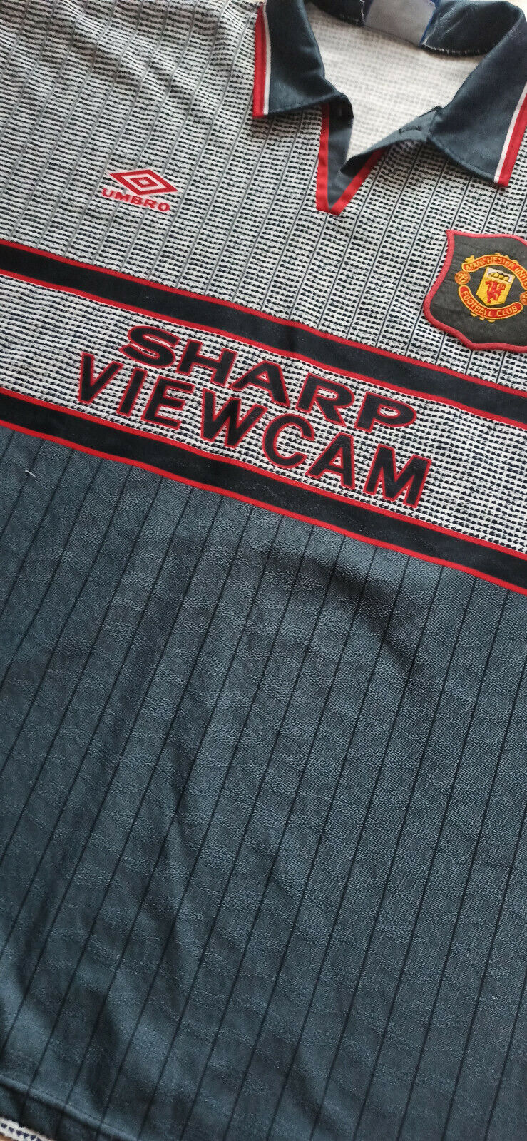 1995-96 Manchester United Away Shirt Beckham #24 maglia vintage shirt (Top) XL