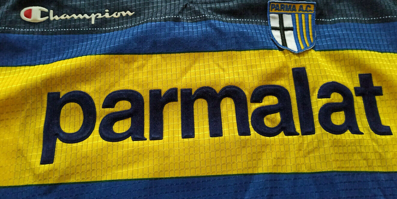 maglia calcio vintage parma FUSER M Jersey Champion 1999 2000 Parmalat PLAYER