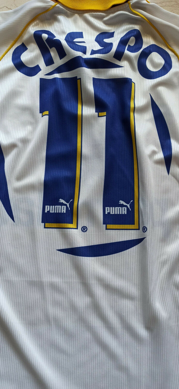 maglia calcio Parma Vintage Crespo Parmalat PUMA 1997 1998 Player issue gara