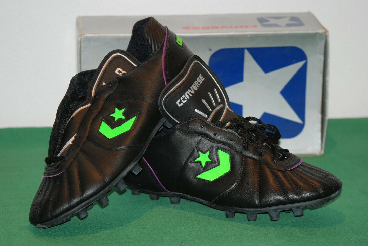 Vintage Converse Mens 80s New 11 Cons Invader Hi Leather Football Cleats CONS