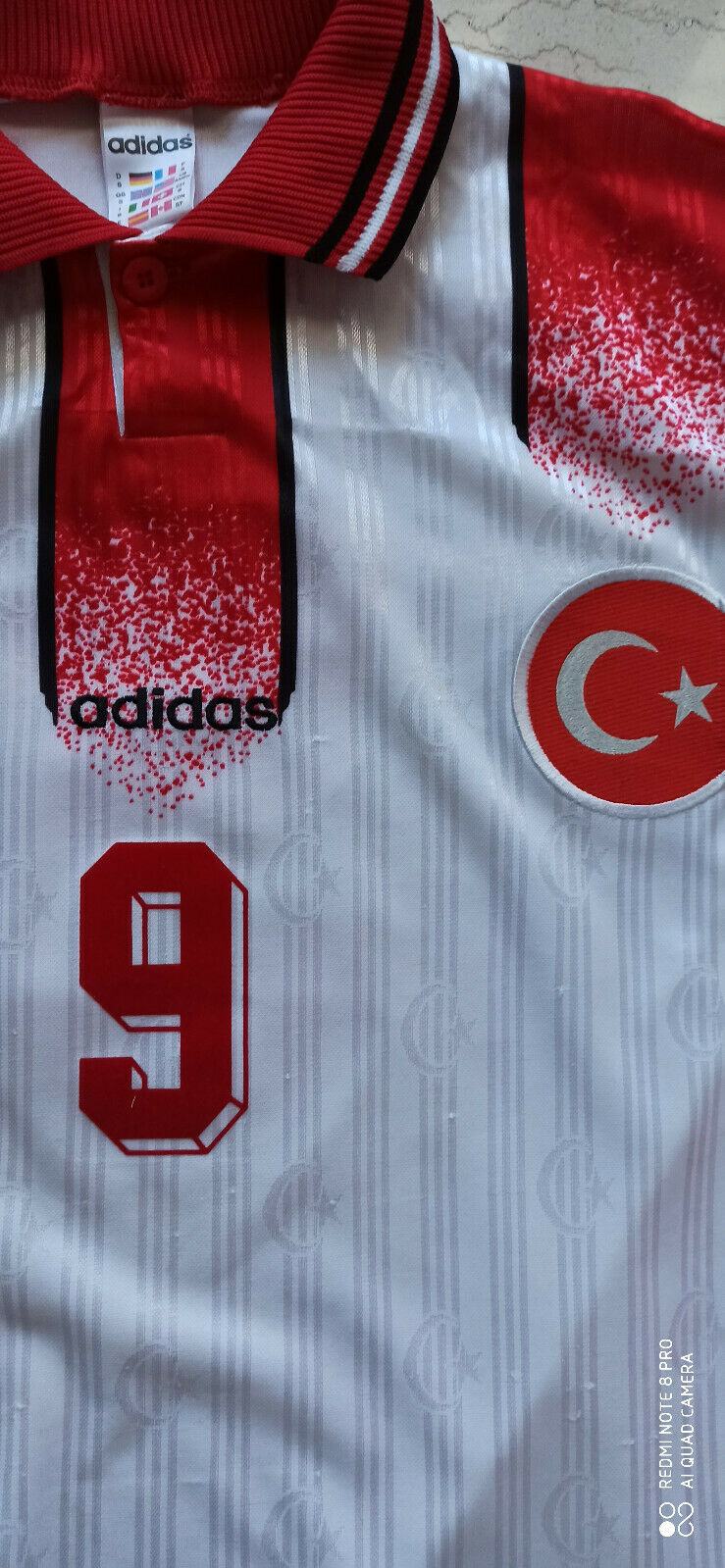 Vintage Adidas Tukey Hakan Sukur Euro 1996 ventex MAGLIA TRIKOT SHIRT