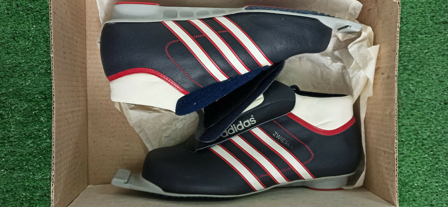 scarpe adidas sci da fondo trifoil 1970 1980 shoes vintage ZWIESEL 8 deadstock