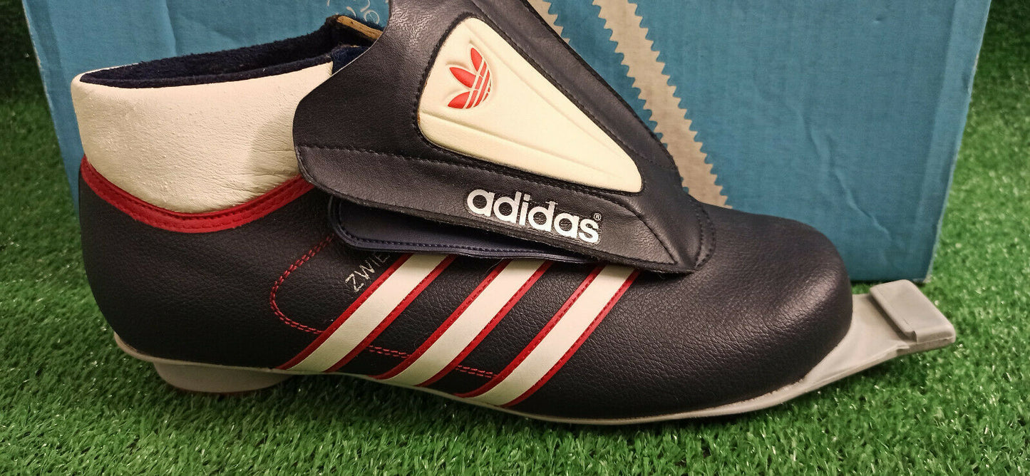 scarpe adidas sci da fondo trifoil 1970 1980 shoes vintage ZWIESEL 8 deadstock