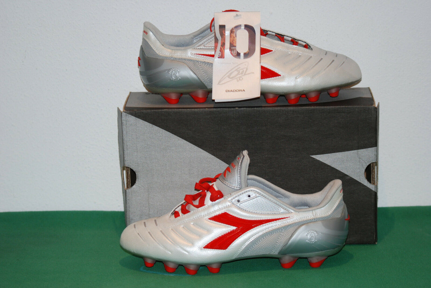 DIADORA TOTTI BOOTS SCARPINI CELER MD PU us9 i43 VINTAGE no MATCH WORN ISSUED