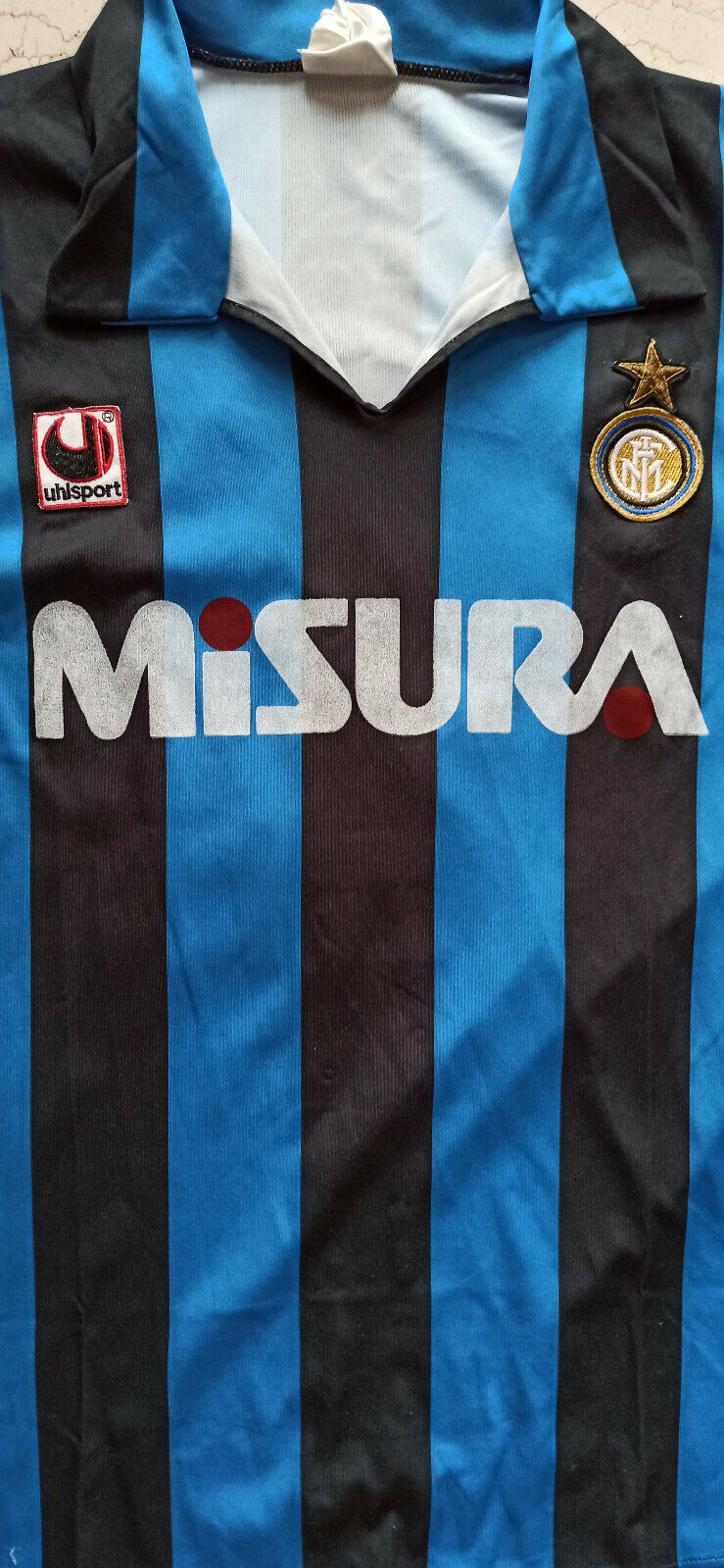 maglia calcio vintage Inter Uhlsport Misura 1990 1992 Bergomi M shirt authentic