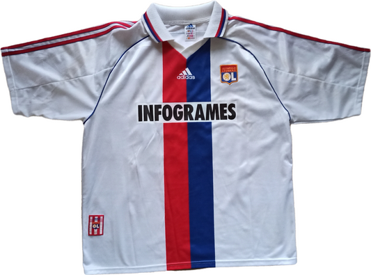 maglia calcio vintage Maillot Olympique Lyonnais 1998-1999 UEFA Dhorasoo Adidas