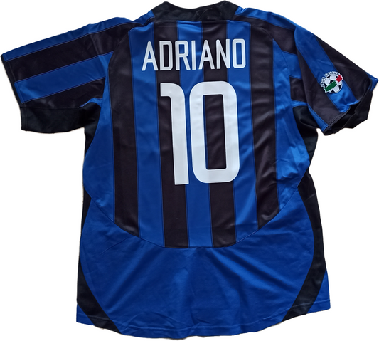 maglia calcio vintage Inter Adriano 2003 2004 Home Pirelli Large shirt maillot