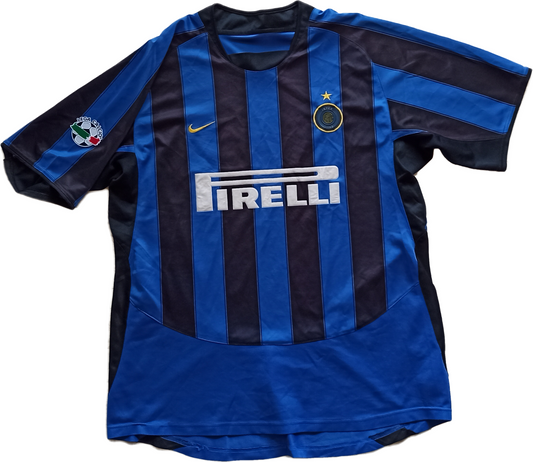 maglia calcio vintage Inter Adriano 2003 2004 Home Pirelli Large shirt maillot