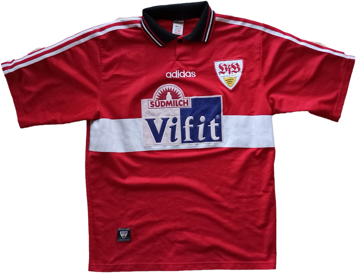 match worn trikot calcio vintage Stuttgart #4 1996-97 adidas Stoccarda jersey