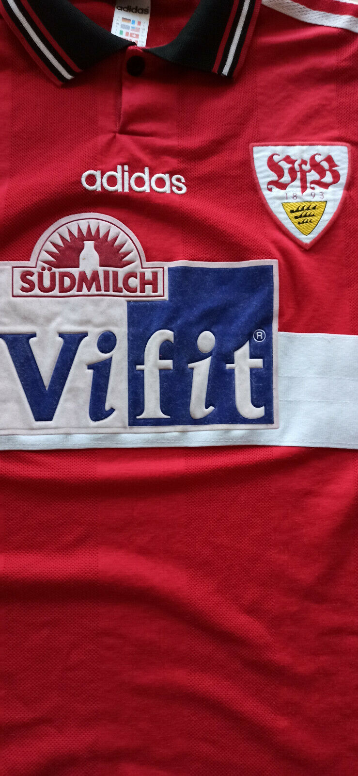 match worn trikot calcio vintage Stuttgart #4 1996-97 adidas Stoccarda jersey