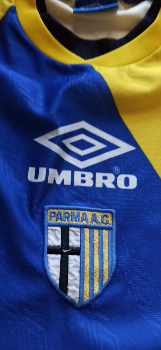 maglia calcio vintage AC Parma training Umbro parmalat Zola XL allenamento shirt