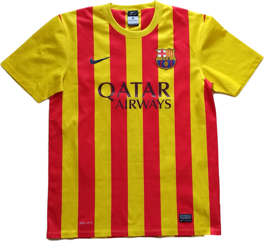 maglia calcio vintage Messi Barcelona Nike Qatar Airways away camiseta 2013-14 M