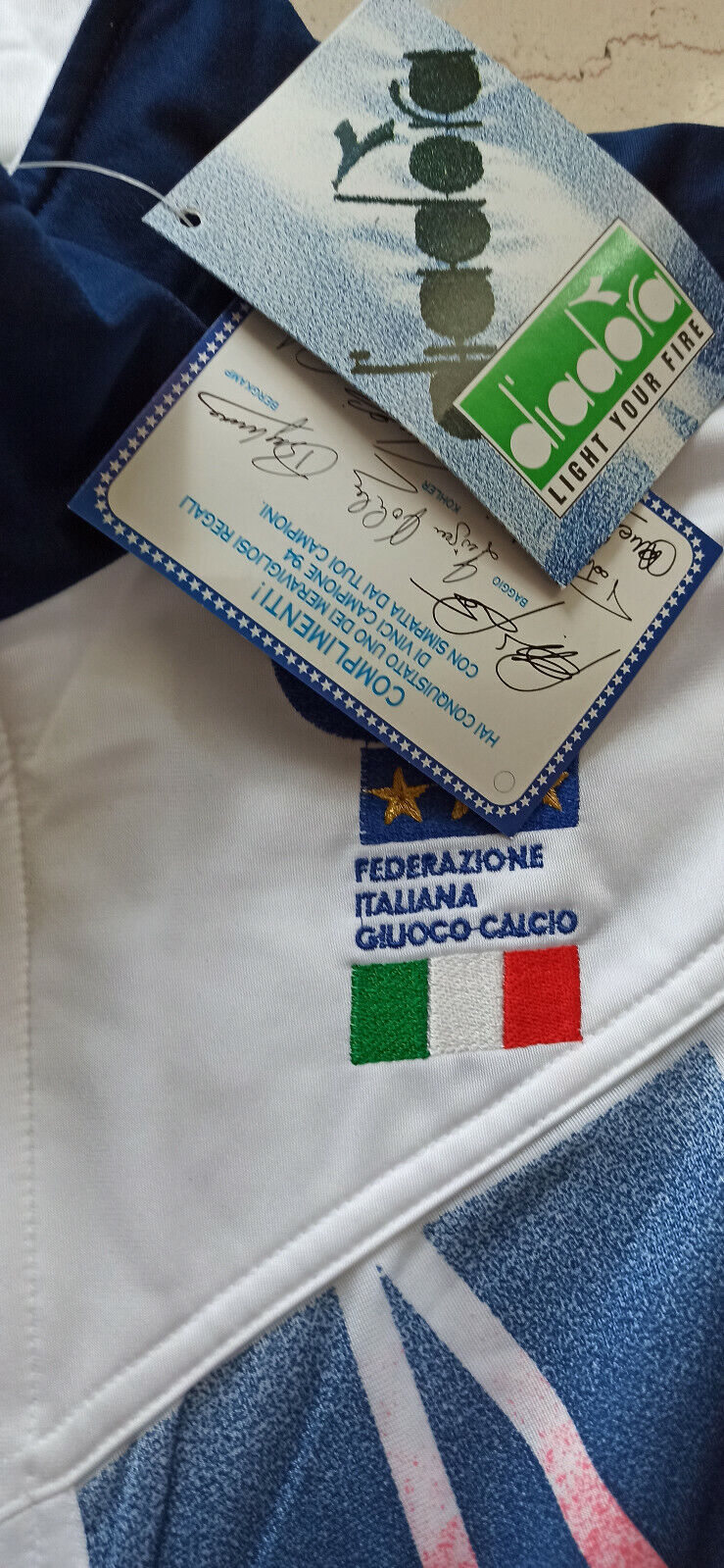 maglia calcio vintage Italy 1994 Roberto Baggio tracktop swatshirt Diadora *NEW*