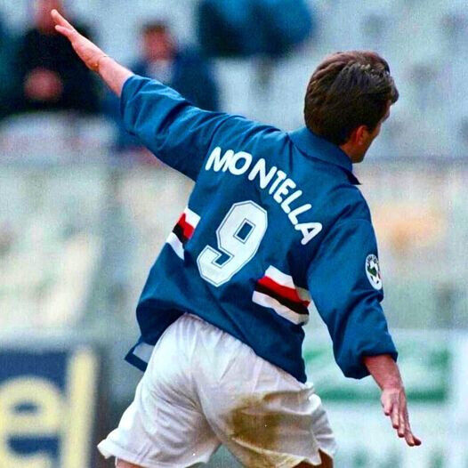 maglia match worn calcio Sampdoria Montella 1997-98 Daewoo ASICS Home shirt