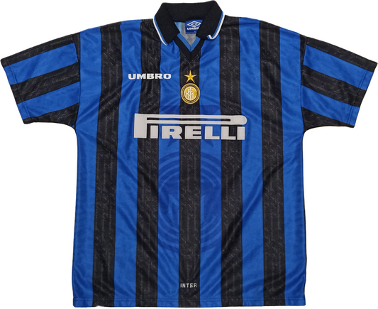 maglia calcio match worn vintage Inter Ronaldo Umbro Pirelli 1997-98 XL friendly