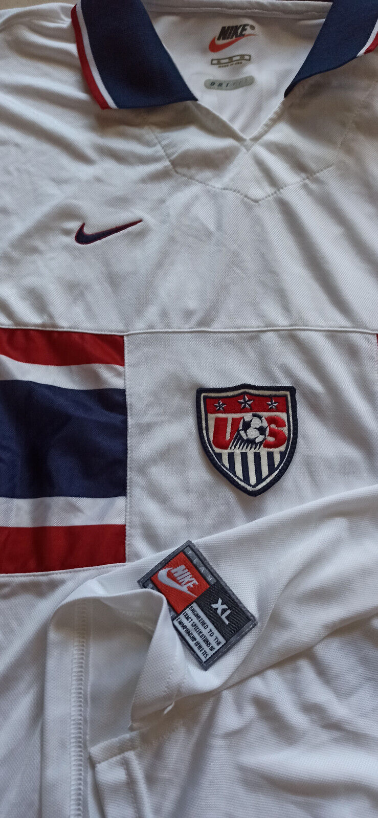 maglia calcio vintage USA Lalas Nike Dri Fit 1998 1999 US States Nike football