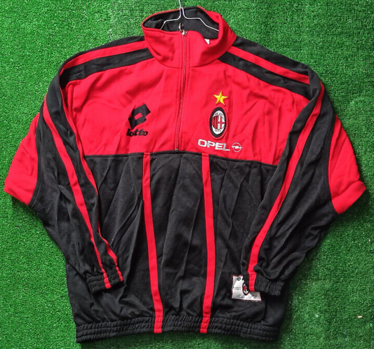 maglia calcio tracktop felpa AC Milan Lotto Roberto Baggio Opel 1997 1998