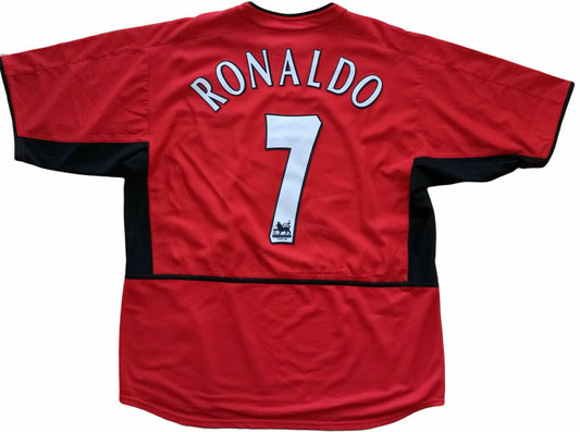 maglia calcio Cristiano Ronaldo manchester united 2002 2003 Vodafone CR7 XL