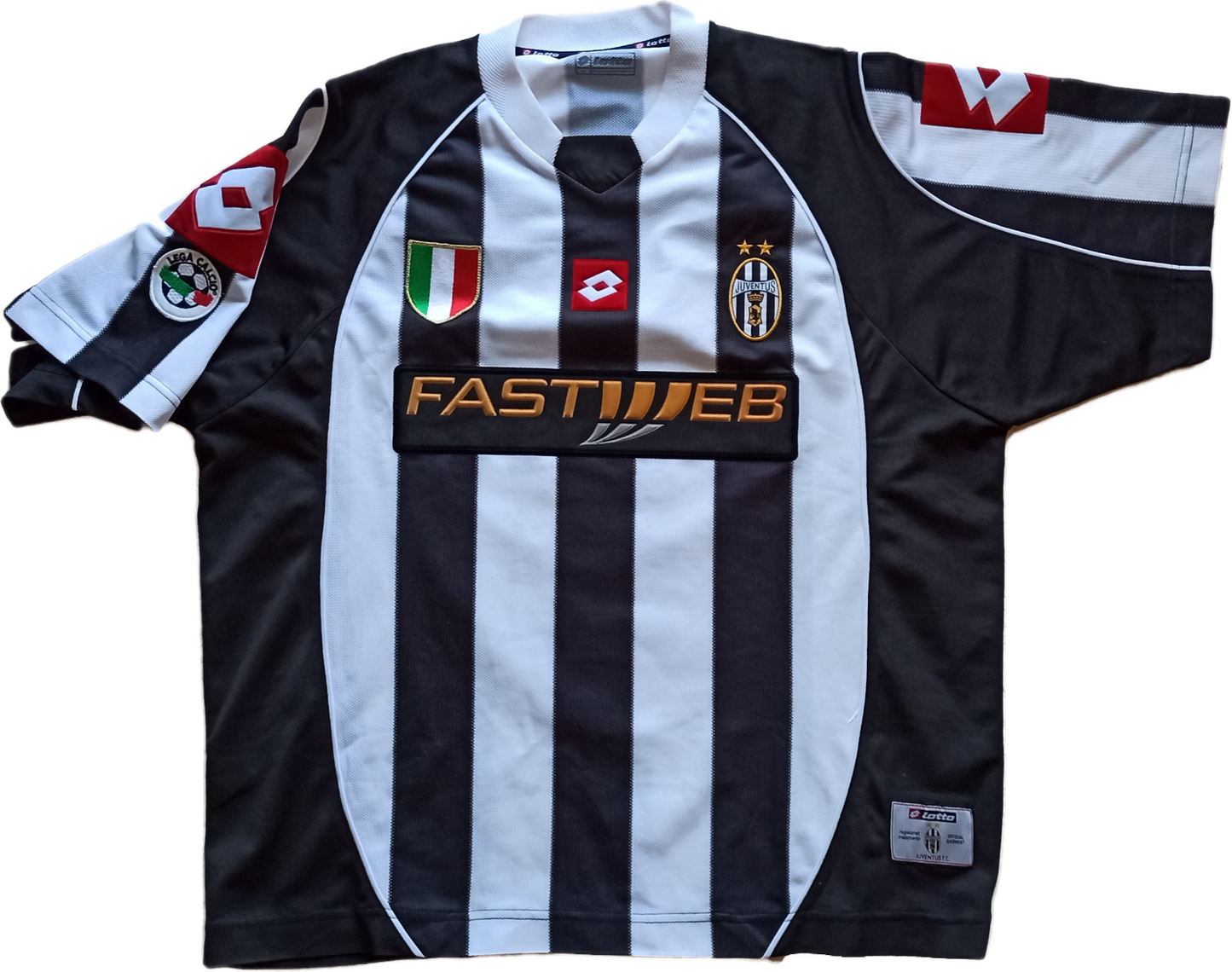 maglia calcio vintage Juventus DI VAIO Lotto Fastweb 2002-03 XL home Originale