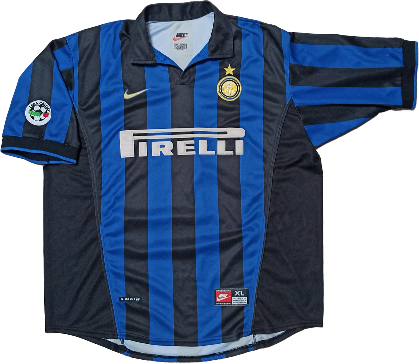 maglia calcio INTER Ronald #9 addio BERGOMI Nike Pirelli 1998 1999 Home shirt