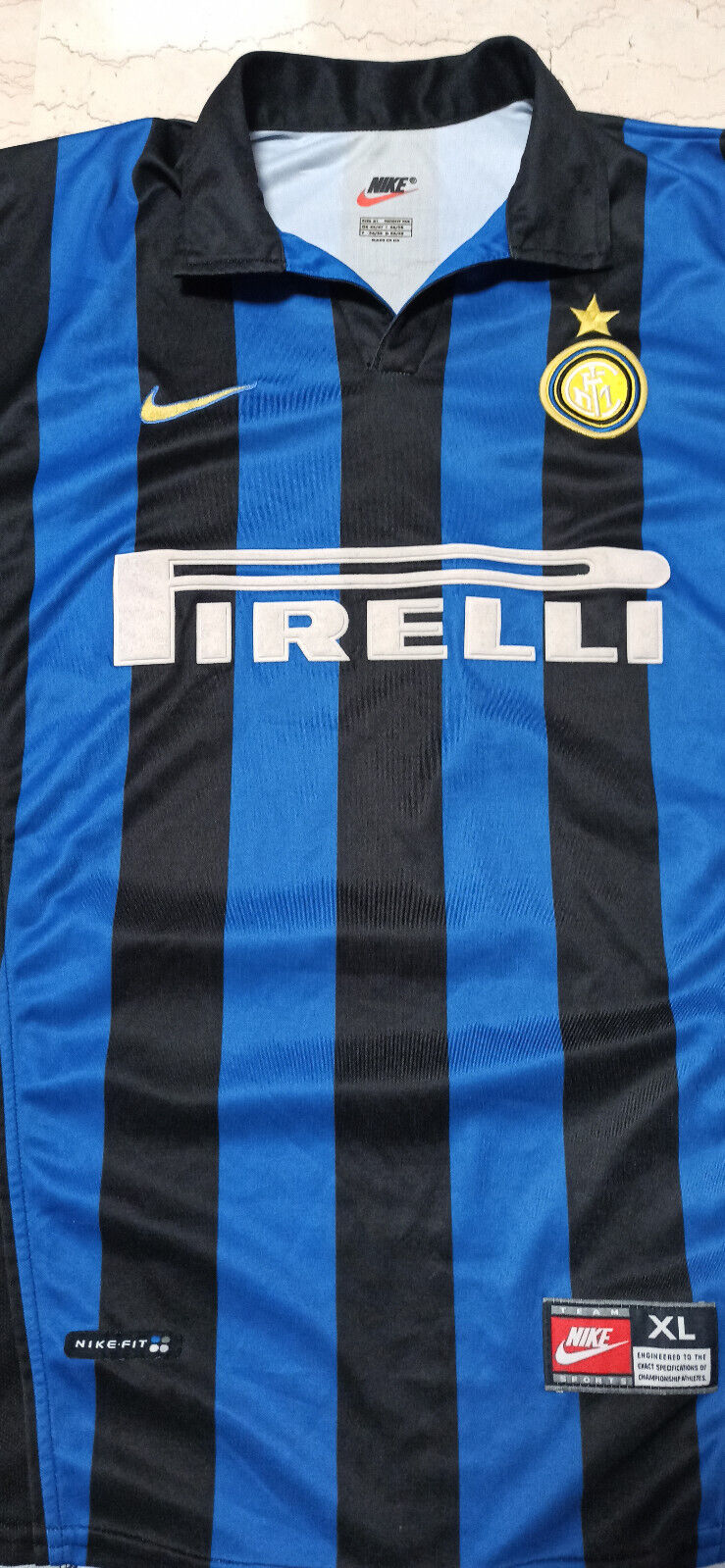 maglia calcio INTER Ronald #9 addio BERGOMI Nike Pirelli 1998 1999 Home shirt