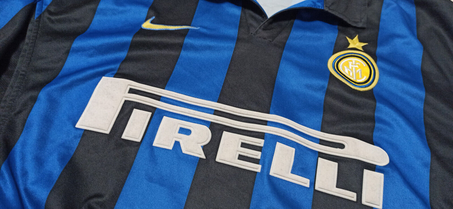 maglia calcio INTER Ronald #9 addio BERGOMI Nike Pirelli 1998 1999 Home shirt