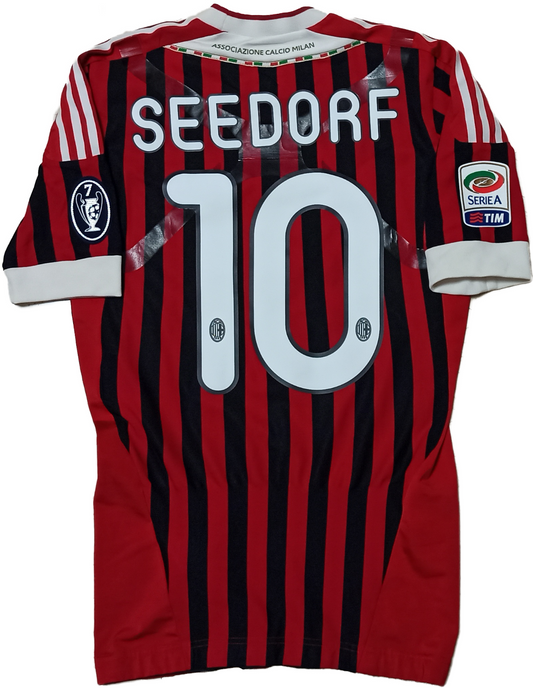 maglia calcio vintage gara AC Milan SEEDORF TECHFIT Adidas Fly Emirates 2011-12