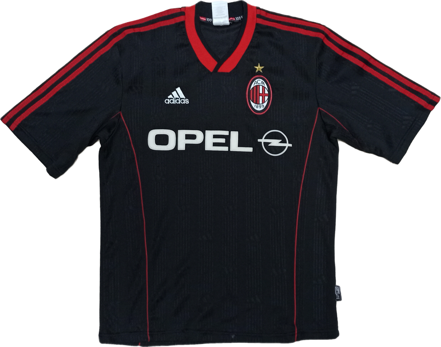 maglia calcio vintage AC Milan training adidas 1999 OPEL shirt S/M