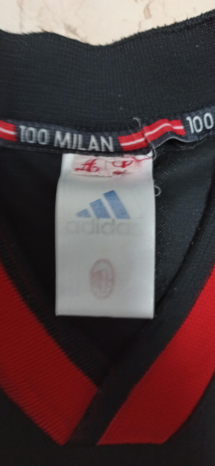 maglia calcio vintage AC Milan training adidas 1999 OPEL shirt S/M