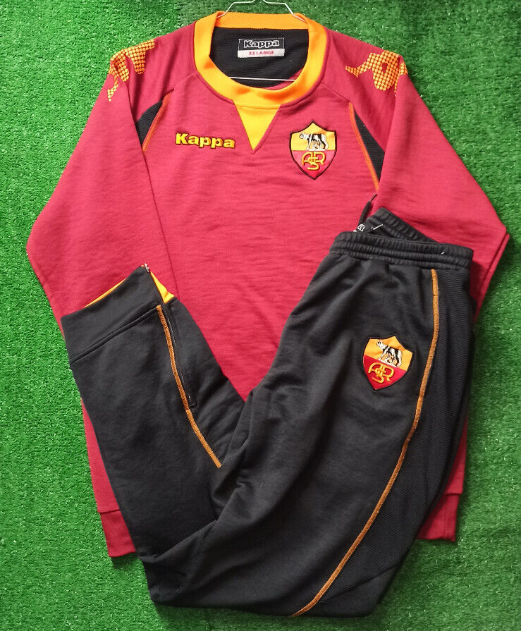 felpa tuta AS Roma Kappa 2008 Totti De Rossi FULL Track jacket KAPPA WIND XXL