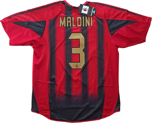 maglia calcio vintage AC Milan Maldini 20004-05 Opel Climacool Large Serie A