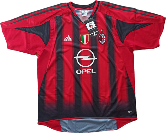 maglia calcio vintage AC Milan Maldini 20004-05 Opel Climacool Large Serie A