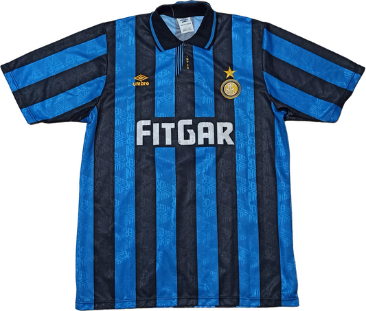 maglia calcio match worn vintage inter 1991-92 friendly Umbro Fitgar PRE-SEASON